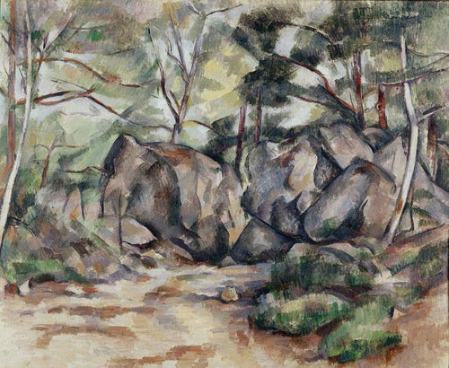 Floresta com Pedregulhos (Paul Cézanne) - Reprodução com Qualidade Museu