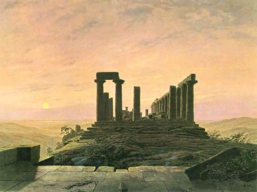 Templo de Juno em Agrigento (Caspar David Friedrich) - Reprodução com Qualidade Museu