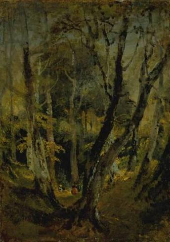 Um bosque de faia com ciganos sentados à distância (Joseph Mallord William Turner) - Reprodução com Qualidade Museu