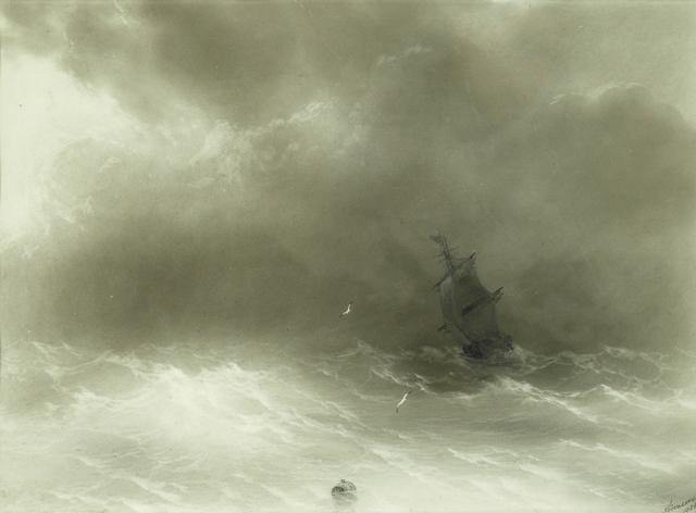 Vento forte (Ivan Aivazovsky) - Reprodução com Qualidade Museu