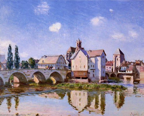 A ponte Moret à luz do sol (Alfred Sisley) - Reprodução com Qualidade Museu