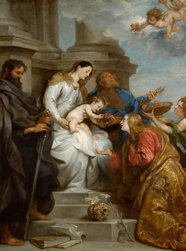 Madonna e criança com santos Rosália, Pedro e Paulo (Anthony van Dyck) - Reprodução com Qualidade Museu