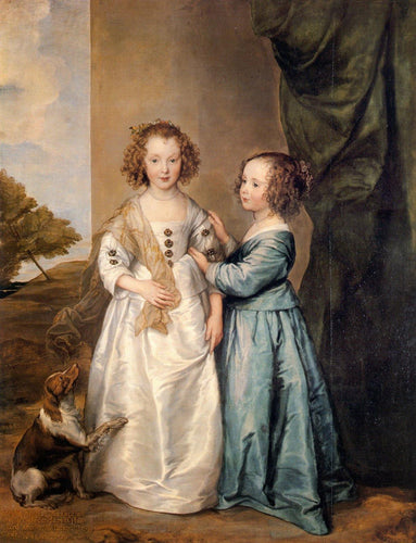 Retrato de Elizabeth e Filadelfia Worton (Anthony van Dyck) - Reprodução com Qualidade Museu