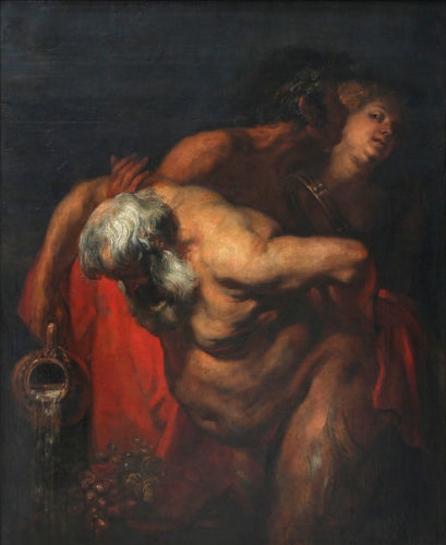 Silenus bêbado apoiado por um fauno e um bacante (Anthony van Dyck) - Reprodução com Qualidade Museu