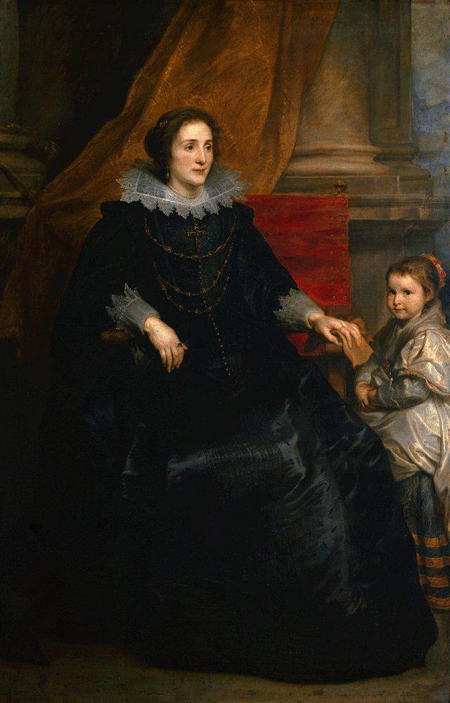 Retrato de uma senhora com seu dauhter (Anthony van Dyck) - Reprodução com Qualidade Museu