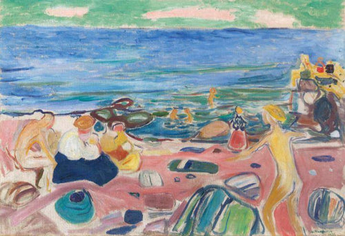 Cena de banho em Asgardstrand (Edvard Munch) - Reprodução com Qualidade Museu