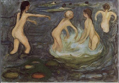 Tomando banho (Edvard Munch) - Reprodução com Qualidade Museu