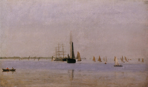 Navios e veleiros no Delaware (Thomas Eakins) - Reprodução com Qualidade Museu