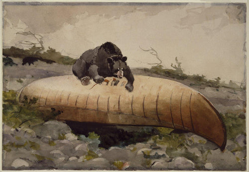Urso e canoa (Winslow Homer) - Reprodução com Qualidade Museu
