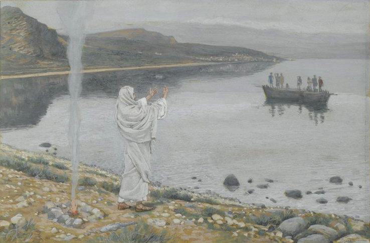 Cristo aparece na margem do Lago Tiberíades