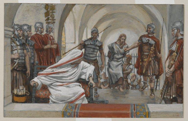 Jesus conduziu de Herodes a Pilatos