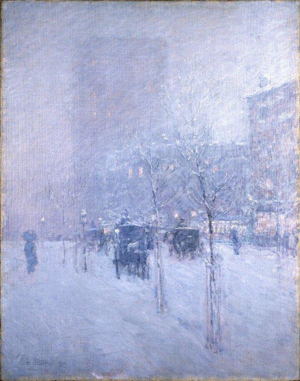 Fim da tarde, inverno em Nova York (Childe Hassam) - Reprodução com Qualidade Museu