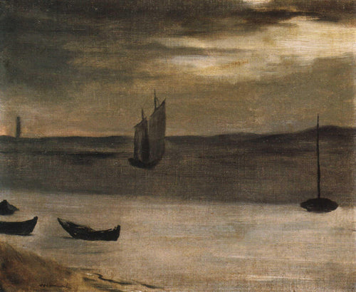 Baía de Arcachon e farol em Cape Ferret (Edouard Manet) - Reprodução com Qualidade Museu