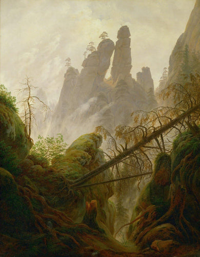 Ravina rochosa nas montanhas de arenito do Elba (Caspar David Friedrich) - Reprodução com Qualidade Museu