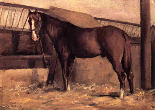 Yerres, cavalo baio avermelhado no estábulo (Gustave Caillebotte) - Reprodução com Qualidade Museu