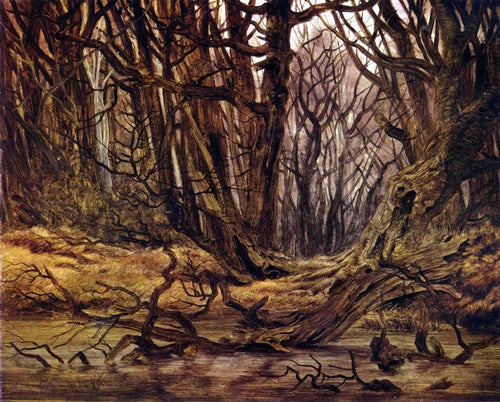 Floresta no final do outono (Caspar David Friedrich) - Reprodução com Qualidade Museu