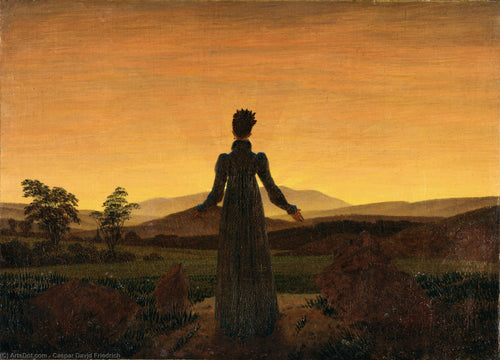 Mulher antes do sol nascente (Caspar David Friedrich) - Reprodução com Qualidade Museu