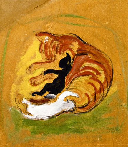 Gato com gatinhos (Franz Marc) - Reprodução com Qualidade Museu