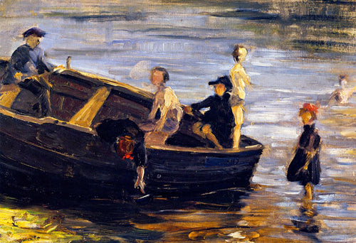 Crianças em um barco (Franz Marc) - Reprodução com Qualidade Museu