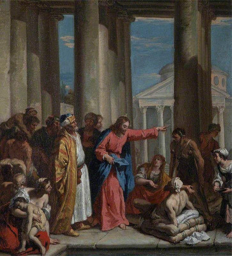 Cristo curando o coxo no tanque de Betesda