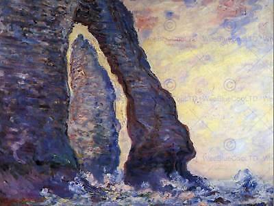 A agulha da rocha vista através do Porte Daval (Claude Monet) - Reprodução com Qualidade Museu