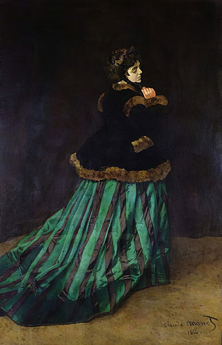 A Mulher de Vestido Verde (Claude Monet) - Reprodução com Qualidade Museu