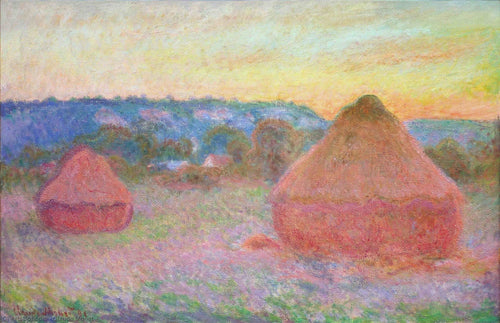 Grainstacks no final do dia de outono (Claude Monet) - Reprodução com Qualidade Museu