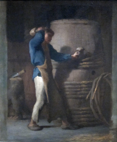 Cooper apertando aduelas em um barril (Jean-François Millet) - Reprodução com Qualidade Museu