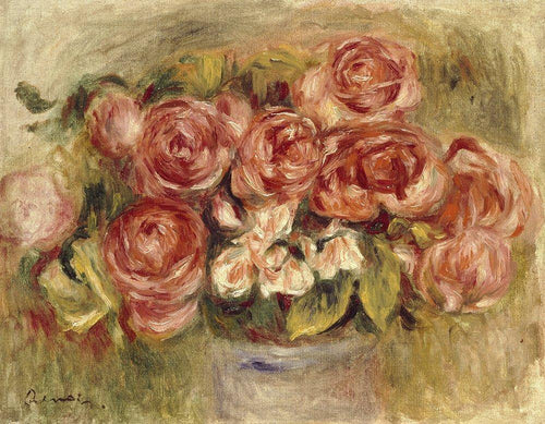 Natureza morta de rosas em um vaso (Pierre-Auguste Renoir) - Reprodução com Qualidade Museu