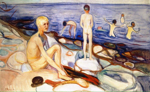 Tomando banho para meninos (Edvard Munch) - Reprodução com Qualidade Museu