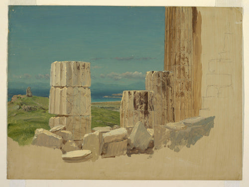 Colunas quebradas, vista do Partenon, Atenas (Frederic Edwin Church) - Reprodução com Qualidade Museu