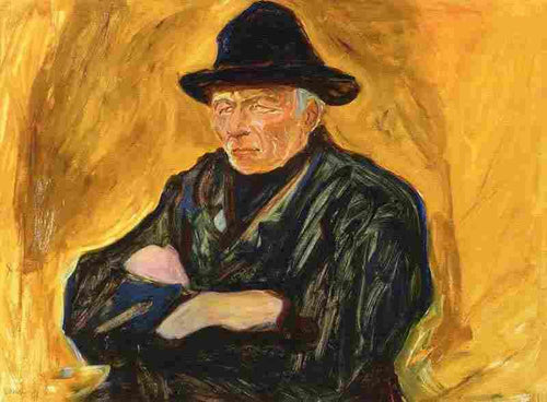 Pescador contra um fundo amarelo (Edvard Munch) - Reprodução com Qualidade Museu