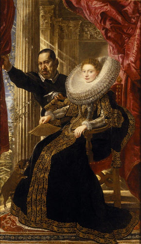 Retrato de uma nobre com um anão (Peter Paul Rubens) - Reprodução com Qualidade Museu