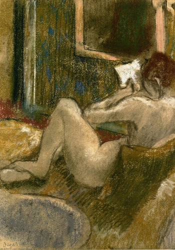 Nu por trás, lendo (Edgar Degas) - Reprodução com Qualidade Museu