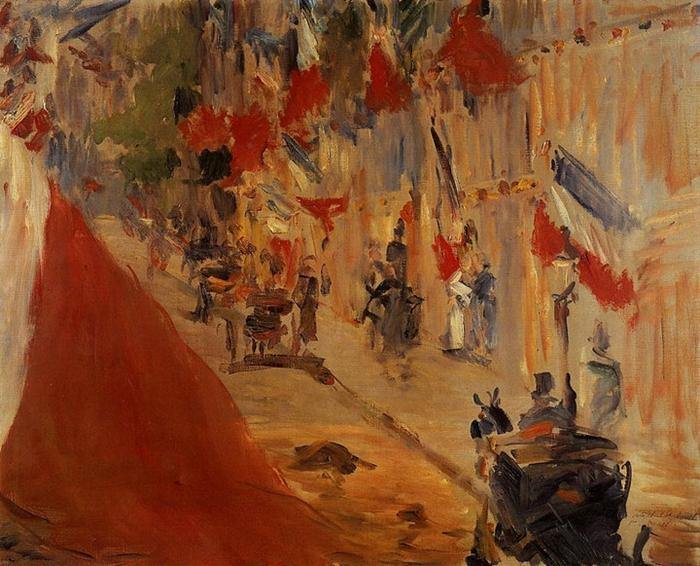 Rue Mosnier decorada com bandeiras (Edouard Manet) - Reprodução com Qualidade Museu