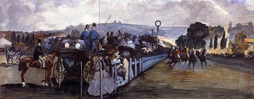 As corridas em Longchamp (Edouard Manet) - Reprodução com Qualidade Museu
