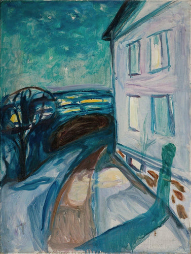 Parede da casa ao luar (Edvard Munch) - Reprodução com Qualidade Museu