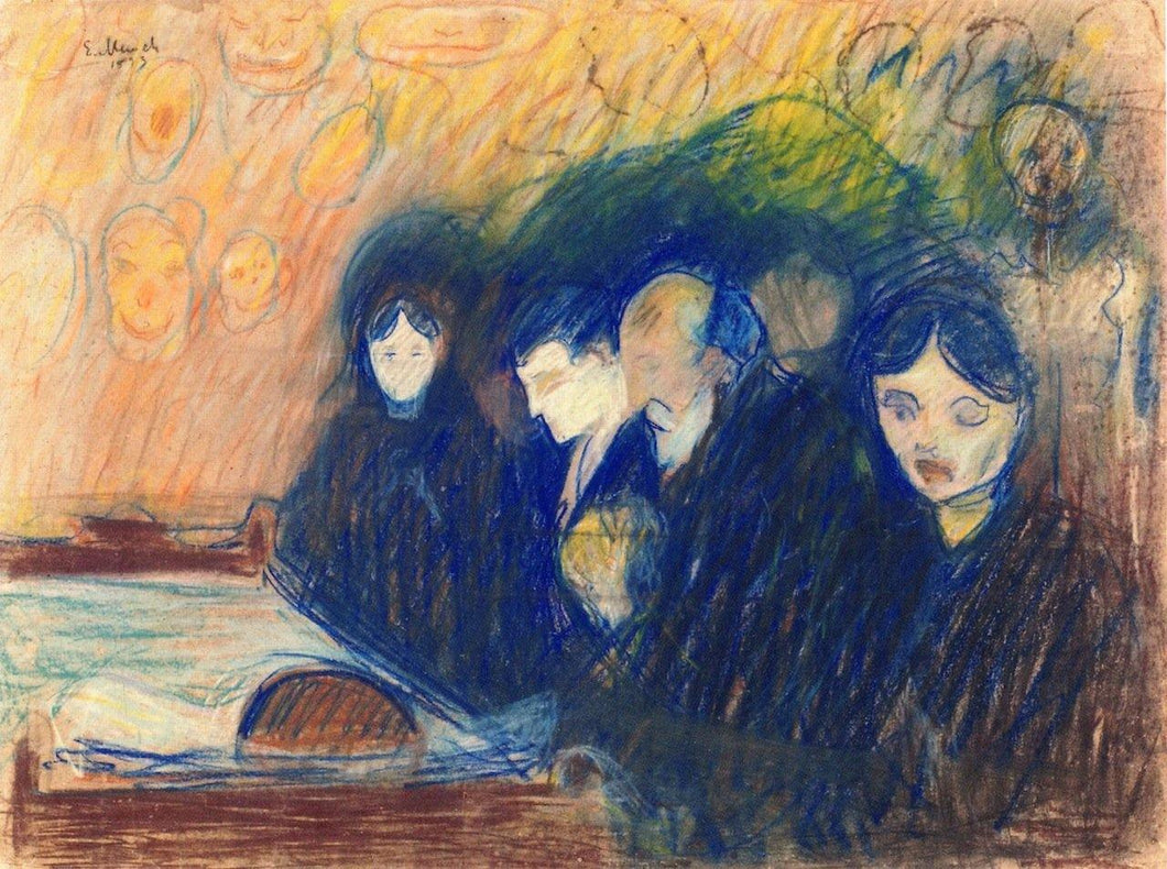 Por The Deathbed, Fever (Edvard Munch) - Reprodução com Qualidade Museu