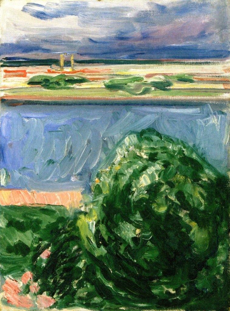 Canal com nuvens escuras (Edvard Munch) - Reprodução com Qualidade Museu