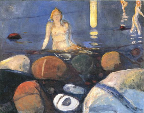 Sereia na costa - noite de verão, sereia (Edvard Munch) - Reprodução com Qualidade Museu