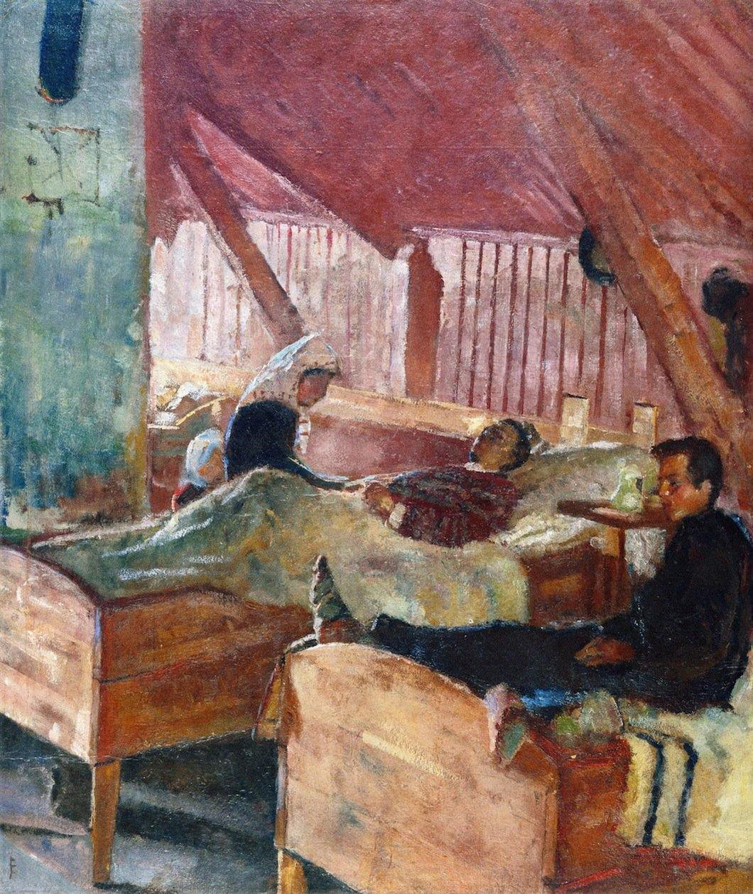 A enfermaria de Helgelandsmoen (Edvard Munch) - Reprodução com Qualidade Museu