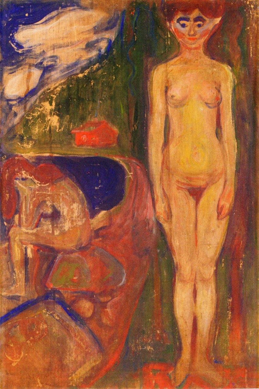 Duas Mulheres, Estudo Simbólico (Edvard Munch) - Reprodução com Qualidade Museu