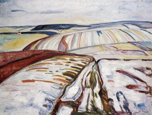 Paisagem com neve, Thuringen (Edvard Munch) - Reprodução com Qualidade Museu