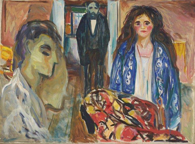 O artista e sua modelo - Tema do ciúme (Edvard Munch) - Reprodução com Qualidade Museu