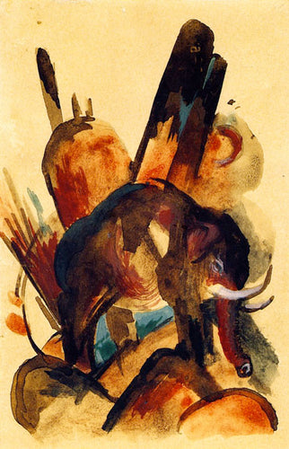 Elefante (Franz Marc) - Reprodução com Qualidade Museu