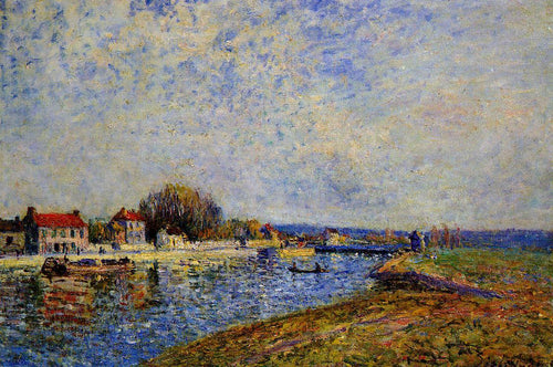 A Barragem, Canal Loing em Saint Mammes (Alfred Sisley) - Reprodução com Qualidade Museu