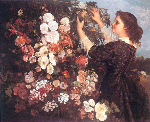 A treliça - jovem arrumando flores