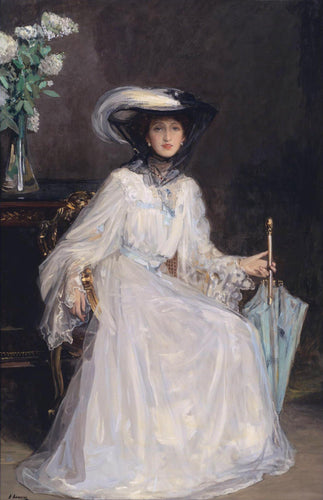 Evelyn Farquhar, esposa do capitão Francis Douglas Farquhar (John Lavery) - Reprodução com Qualidade Museu