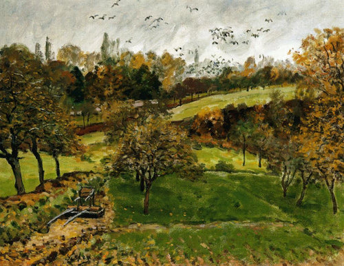 Paisagem de outono, Louveciennnes (Alfred Sisley) - Reprodução com Qualidade Museu