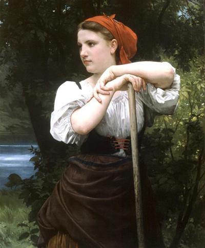 Faneuse (William-Adolphe Bouguereau) - Reprodução com Qualidade Museu
